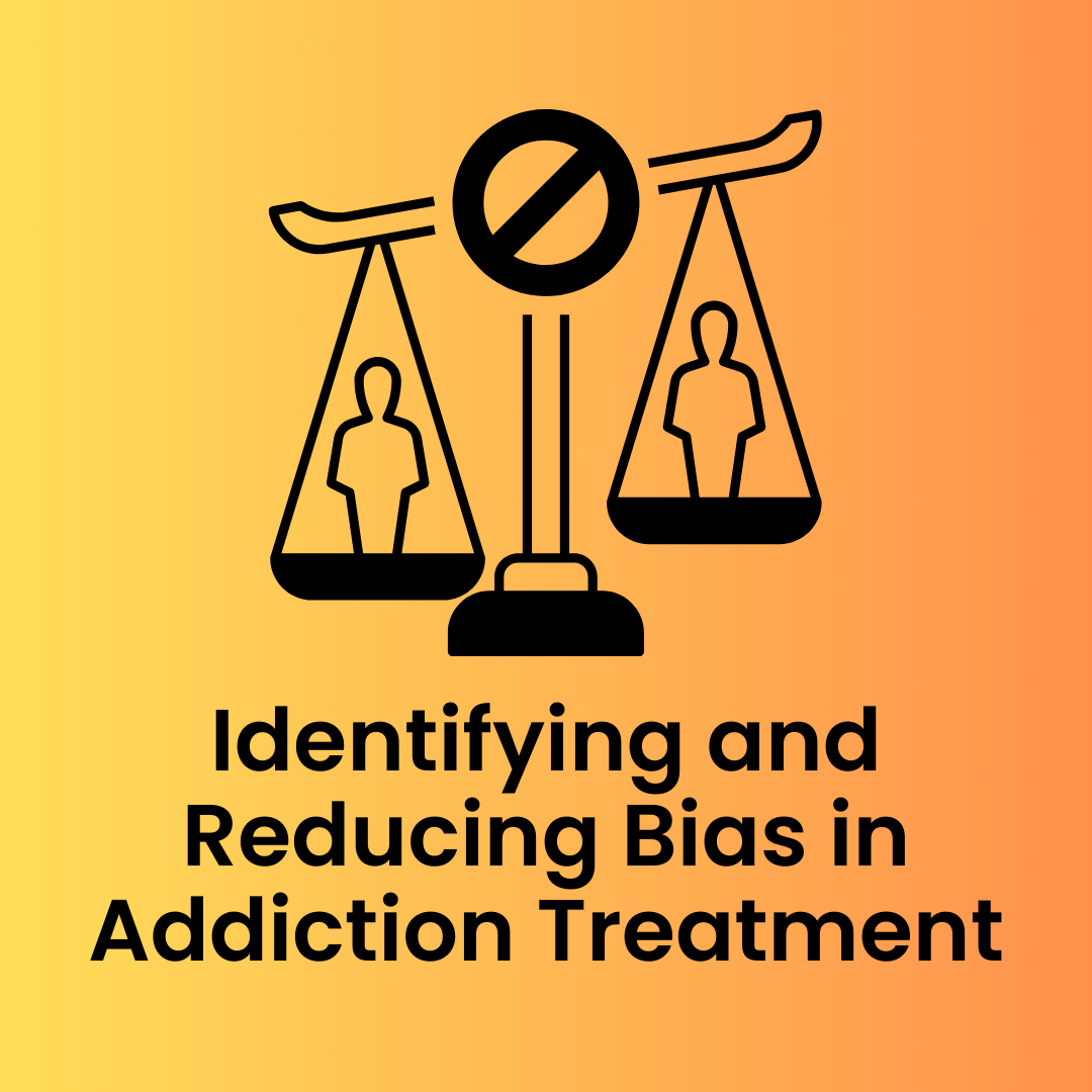 Tilted justice scales icon, symbolizing bias in clinical settings.
