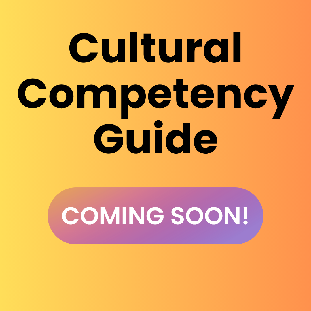 Coming soon banner with orange gradient color. Stating name of guide "Foundations of Cultural Competency & Humility in Addiction Counseling"