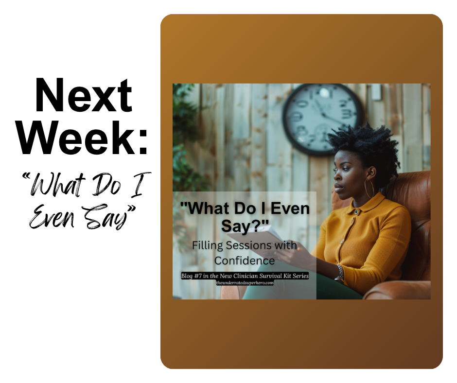 Promotional graphic for an upcoming article titled “What Do I Even Say?” about building session confidence, part of a series.