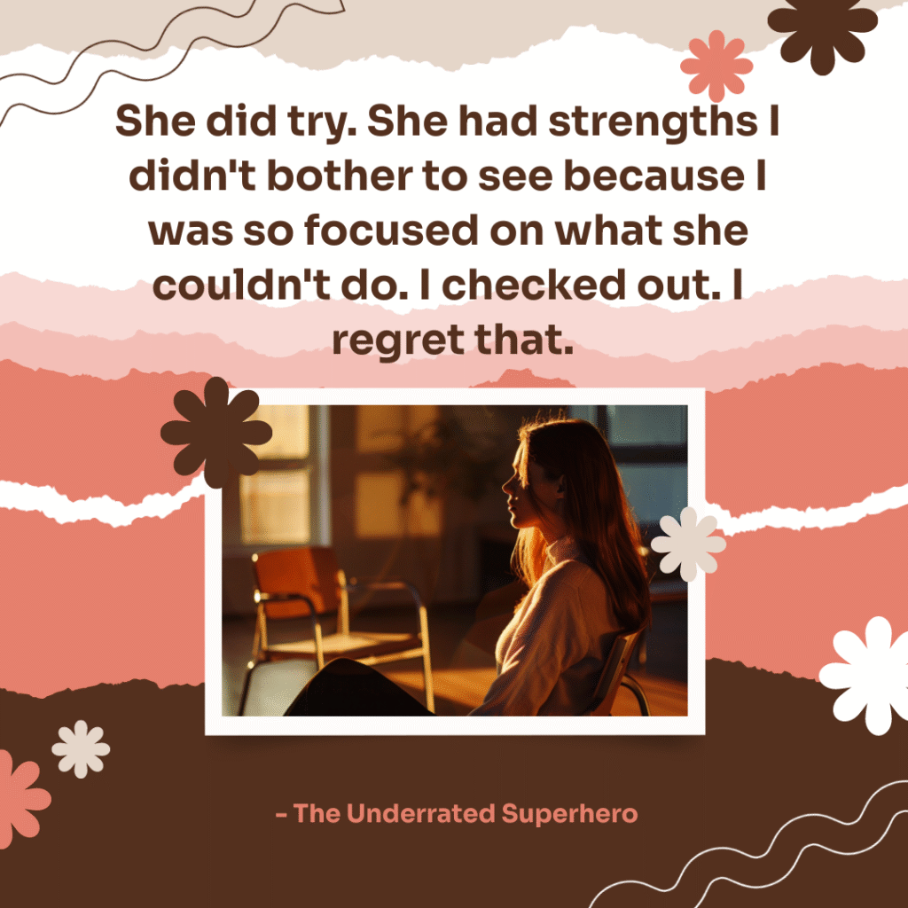 Quote about missed strengths shown above a clinician seated in a quiet room, reflecting challenges in clinical supervision for new counselor.