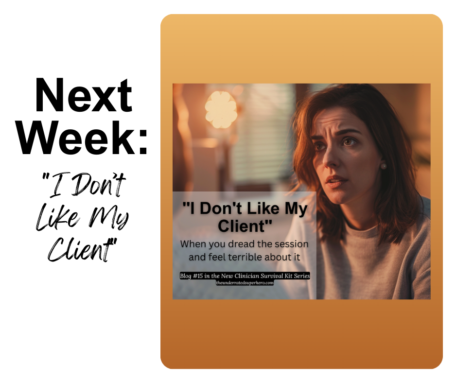 Therapist with uncomfortable expression during session with client, illustrating the struggle of working with difficult clients in the New Clinician Survival Kit Series