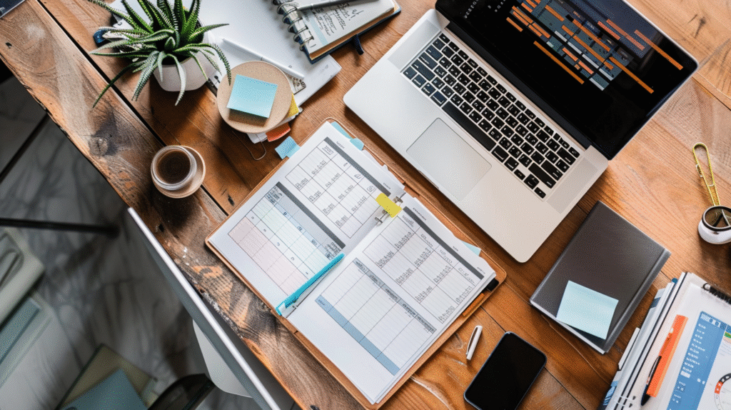 Clinical Documentation Overwhelm contrasted with an organized clinical workspace, highlighting the need for structure and documentation systems.