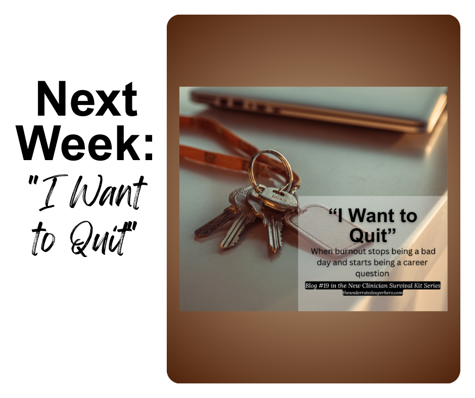 Client Complaint series teaser graphic transitioning to burnout themes connecting unresolved client complaints to clinician stress