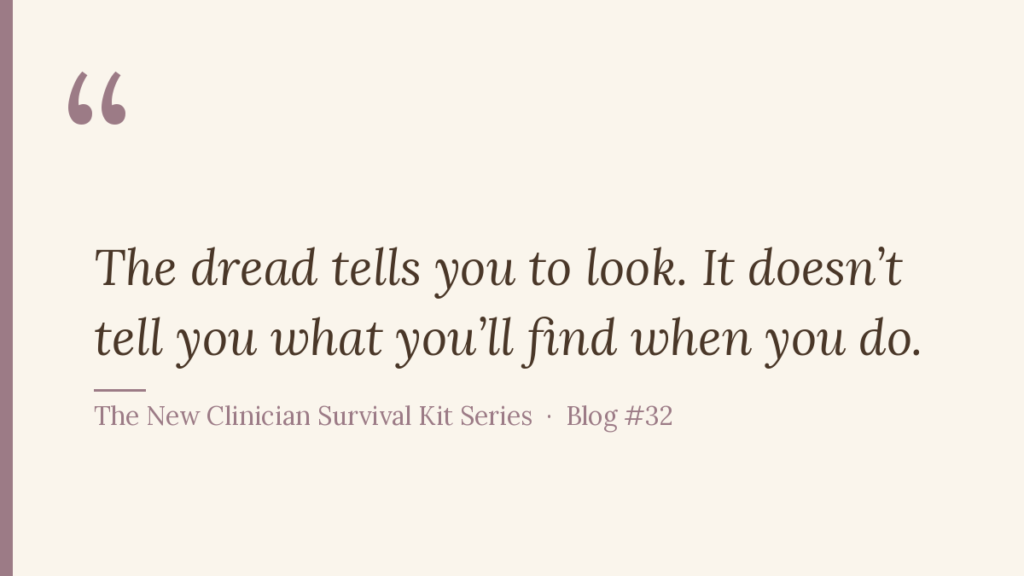 Pull quote reading The dread tells you to look It doesnt tell you what youll find when you do