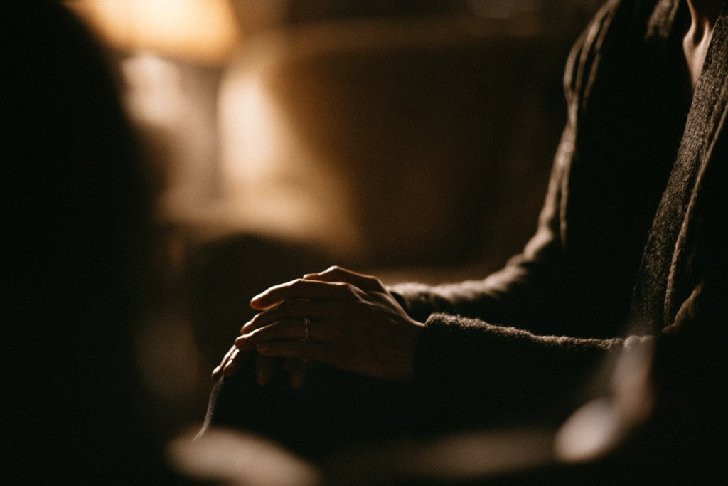 theunderratedsuperheroCloseonawomanshandsrestingstill176875b2cb2e4302923ea32e03c0bd872 The Underrated Superhero Therapist self disclosure a clinicians hands folded still in her lap during a session wedding ring visible
